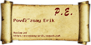 Povázsay Erik névjegykártya