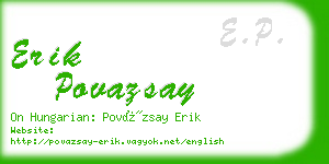 erik povazsay business card